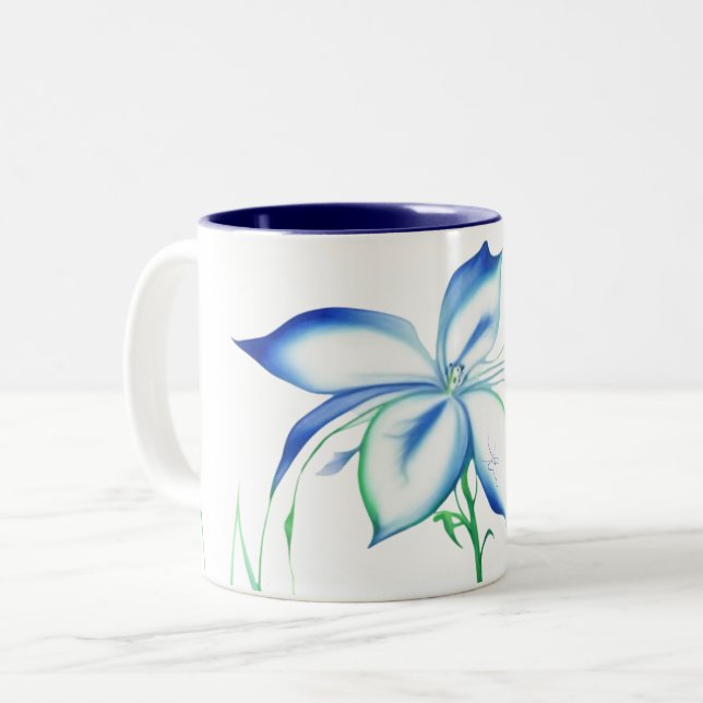 Waterflower 2 Två-Tonad mugg (Framsida vänster)