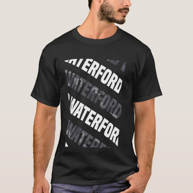 Waterford Camo Mönster Grått Camouflage T Shirt (Framsida)