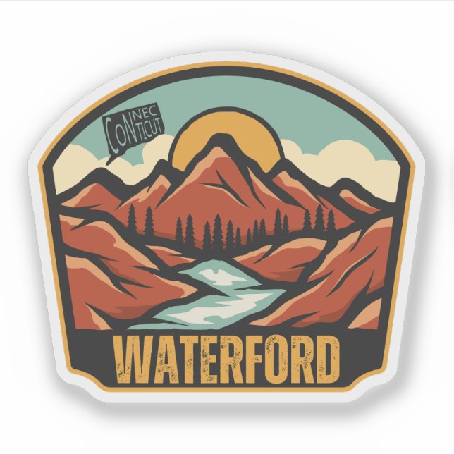 Waterford, Connecticut Klistermärken (Framsida)