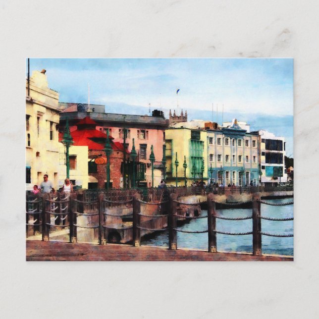 Waterfront Bridgetown Barbados Vykort (Framsida)