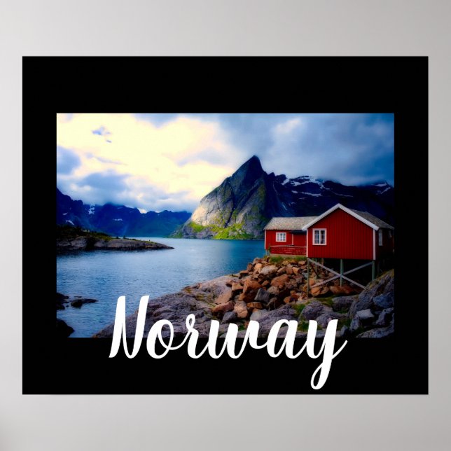 Waterfront Cottage Scenia Norge Poster (Framsidan)