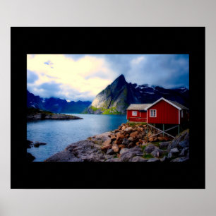 Waterfront Cottage Scenia Norge Poster