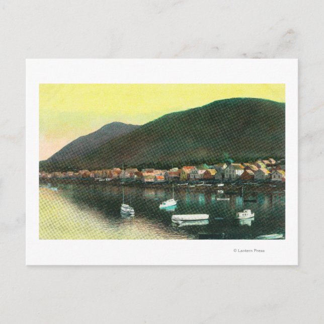 Waterfront View of Indian TownSitka, AK Vykort (Framsida)