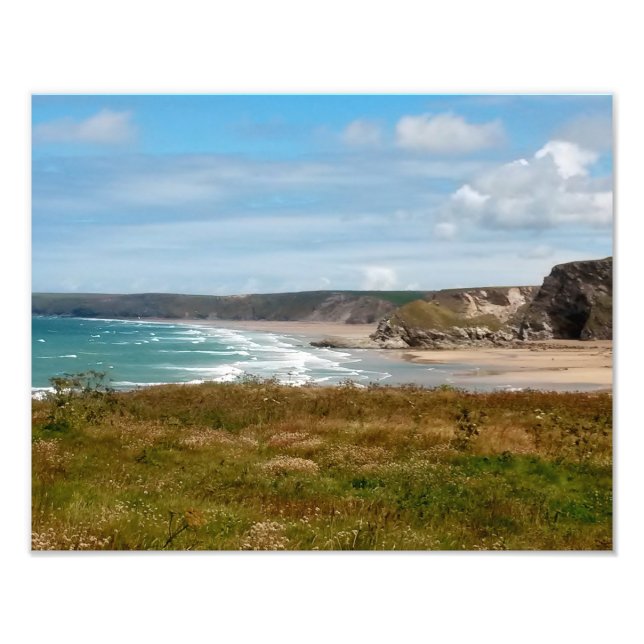 Watergate Bay Beach Newquay Cornwall England Fototryck (Framsidan)