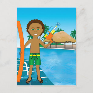 Watergun Bassäng Boy Vykort