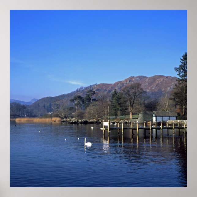 Waterhead Ambleside England Postcard Cushion Poster (Framsidan)