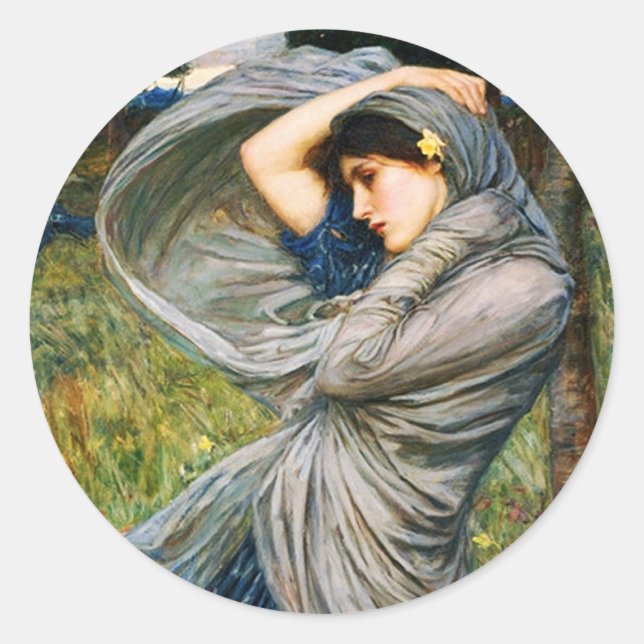 Waterhouse Boreas Stickers Runt Klistermärke (Framsida)