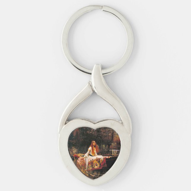 Waterhouse Dam i Shalott Twisted Heart Silverfärgad Nyckelring (Framsidan)