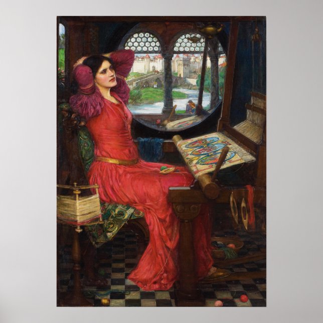 Waterhouse - Halvsjuk av skuggor, Lady of Shalott Poster (Framsidan)
