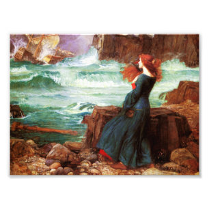 Waterhouse Miranda - den Tempest-utskriften Fototryck