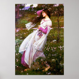 Waterhouse Windblommor Poster