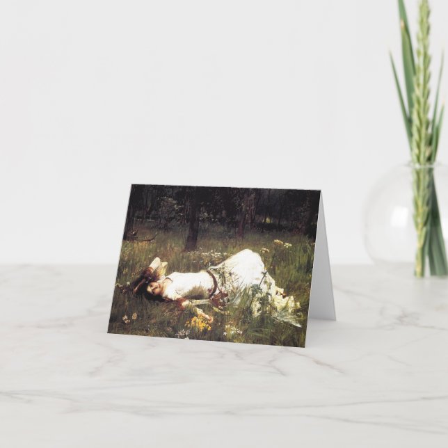 Waterhousen Ophelia noterar kortet Kort (Framsida)
