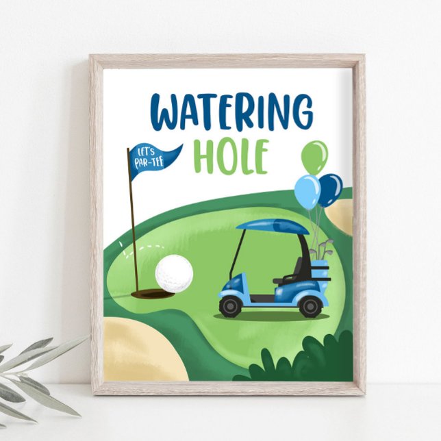 Watering av Hål Golf Par-Tee Boy Birthday-tecken Poster (Skapare uppladdad)