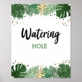 Watering av Hål Tropical Safari Boy Birthday-tecke Poster