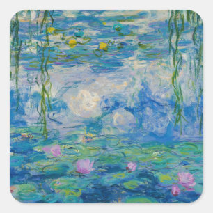 Waterlilies, 1916-1919 av Claude Monet Fyrkantigt Klistermärke