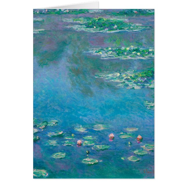 Waterlilies av Claude Monet Fine Art Painting Hälsningskort (Framsidan)