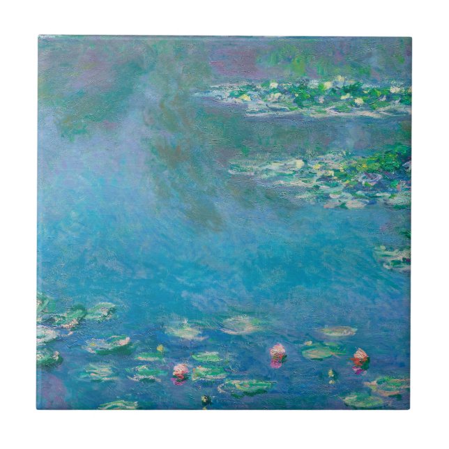 Waterlilies av Claude Monet Fine Art Painting Kakelplatta (Framsidan)