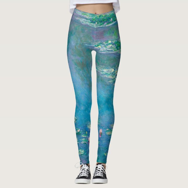 Waterlilies av Claude Monet Fine Art Painting Leggings (Framsida)