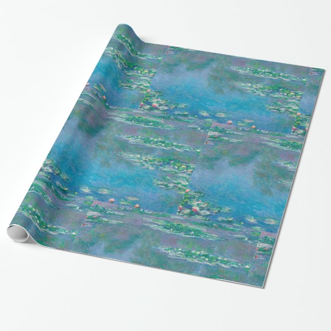 Waterlilies av Claude Monet Fine Art Painting Presentpapper (Utrullad)