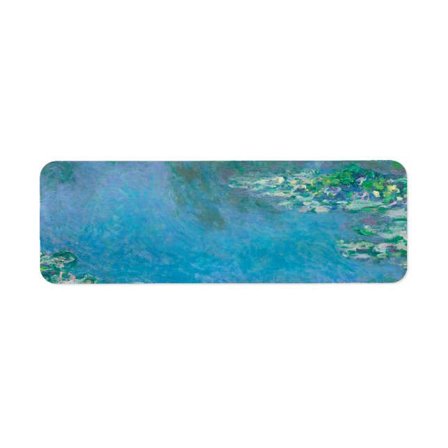 Waterlilies av Claude Monet Fine Art Painting Returadress Etikett (Framsidan)