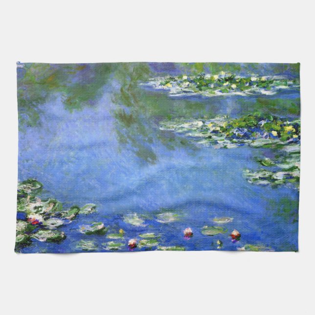 Waterlilies av Claude Monet, Vintage Fine Art Kökshandduk (Horisontell)