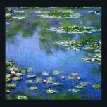 Waterlilies av Claude Monet, Vintage Fine Art Poster<br><div class="desc">Claude Monets vattenlilies är en vintage bra konstmålning med vattendroppar i en damm i Monets trädgård i hans hem i Giverny, Frankrike. En solig vår eller sommardag med det ljusa blå himmel som reflekterar i dammen. Claude Monet tyckte om att måla "en plein luft" eller "på öppet luft". En serie...</div>