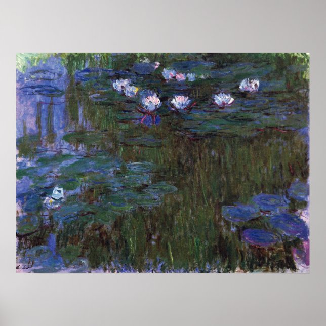 Waterlilies av Claude Monet, Vintage Fine Art Poster (Framsidan)