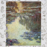 Waterlilies av Claude Monet, Vintage Fine Art Pussel<br><div class="desc">Claude Monets vattenlilies är en vintage bra konstmålning med vattendroppar i en damm i Monets trädgård i hans hem i Giverny, Frankrike. De oönskade reflektionerna från träd ligger i vatten med en solnedgång. Claude Monet tyckte om att måla "en plein luft" eller "på öppet luft". En serie över 250 blommålningar...</div>