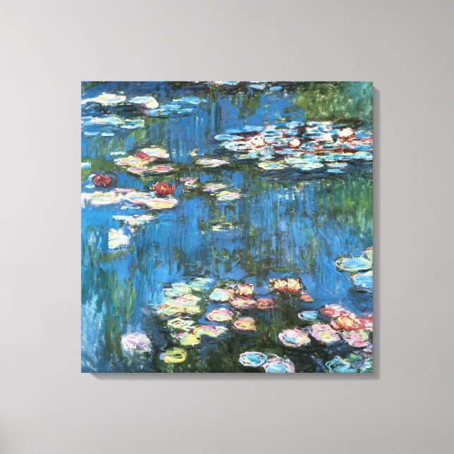 Waterlilies av Claude Monet, Vintage Impressionism Canvastryck (Framsida)