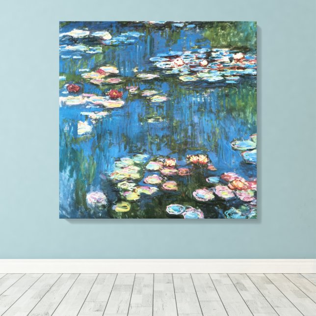 Waterlilies av Claude Monet, Vintage Impressionism Canvastryck (Insitu (trägolv))