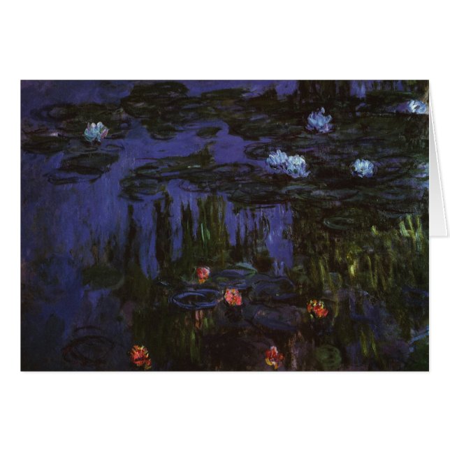 Waterlilies av Claude Monet, Vintage Impressionism Hälsningskort (Framsidan Horizontal)