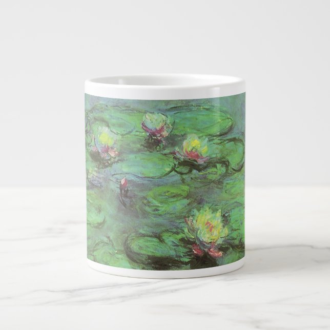Waterlilies av Claude Monet, Vintage Impressionism Jumbo Mugg (Framsidan)