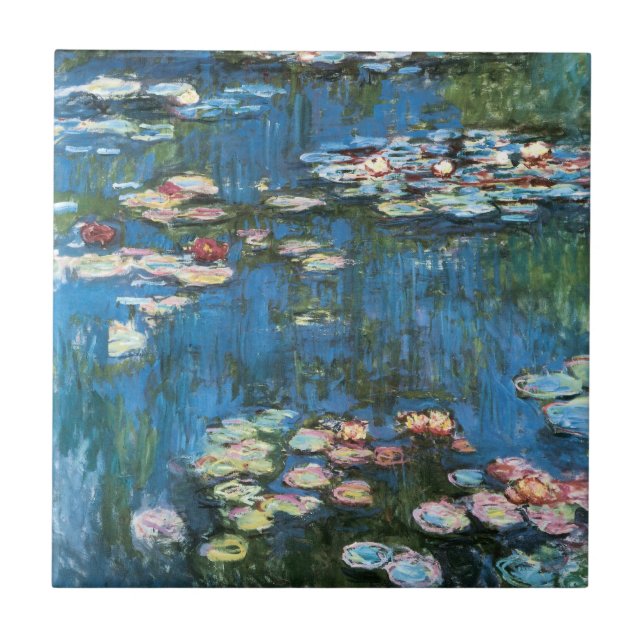 Waterlilies av Claude Monet, Vintage Impressionism Kakelplatta (Framsidan)