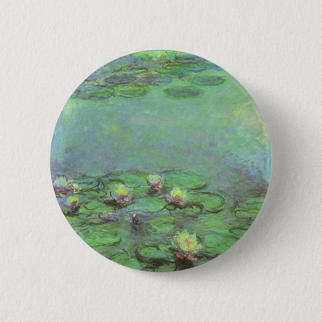 Waterlilies av Claude Monet, Vintage Impressionism Knapp (Framsida)
