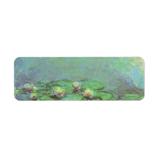Waterlilies av Claude Monet, Vintage Impressionism Returadress Etikett