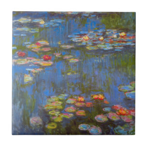 Waterlilies av Claude Monet, Vintage Nature Art Kakelplatta
