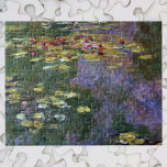 Waterlilies av Claude Monet, Vintage Nature Art Pussel<br><div class="desc">Claude Monets vattenlilies är en vintage bra konsthantmålning med vattenfyllda blommor i en damm i Monets trädgård i hans hem i Giverny, Frankrike. Vackra blommor flyter i vatten och grönt viftar nu i träd. Claude Monet tyckte om att måla "en plein luft" eller "på öppet luft". En serie över 250...</div>