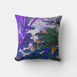 Waterlilies Blue Dekorativ kudde