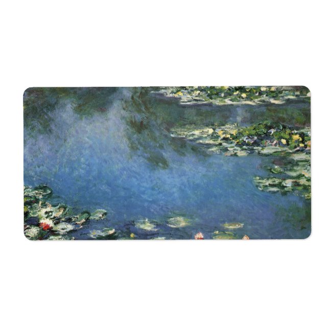 Waterlilies by Claude Monet, Vintage Flowers Fraktsedel (Framsidan)