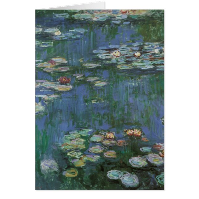 Waterlilies by Claude Monet, Vintage Flowers Hälsningskort (Framsidan)