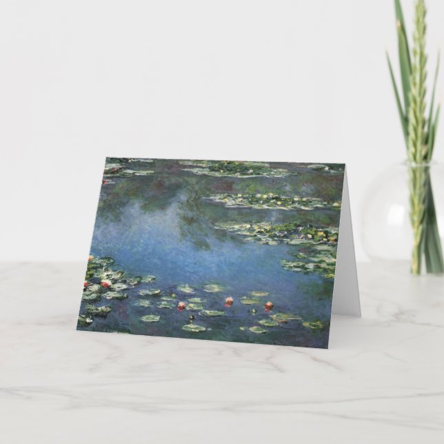 Waterlilies by Claude Monet, Vintage Flowers Kort (Framsida)