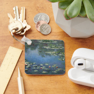 Waterlilies by Claude Monet, Vintage Flowers Nyckelring