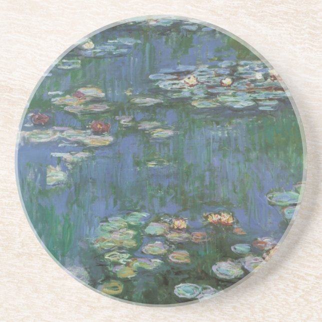 Waterlilies by Claude Monet, Vintage Flowers Underlägg (Framsidan)