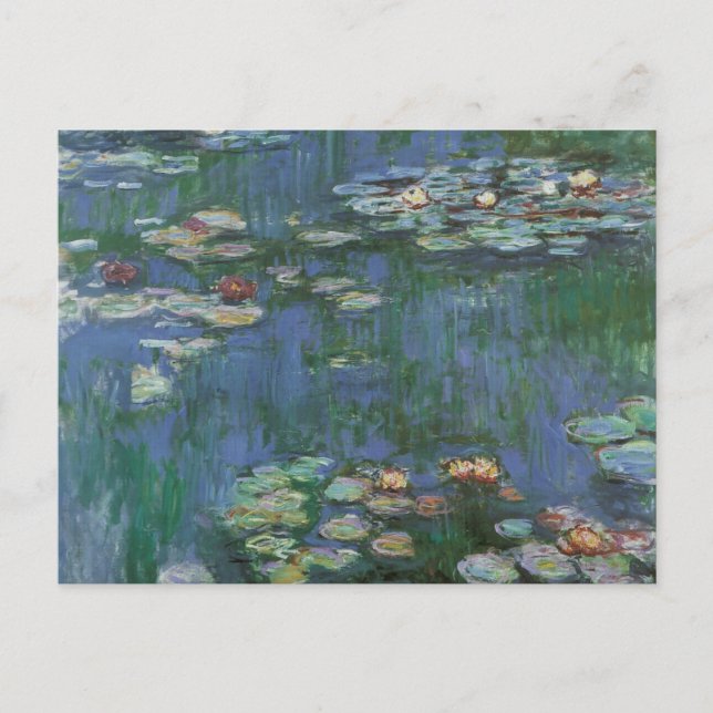 Waterlilies by Claude Monet, Vintage Flowers Vykort (Framsida)