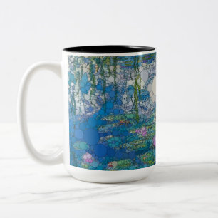 Waterlilies, oändliga punkter från After Claude Mo Två-Tonad Mugg