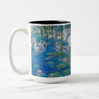 Waterlilies, oändliga punkter från After Claude Mo Två-Tonad Mugg