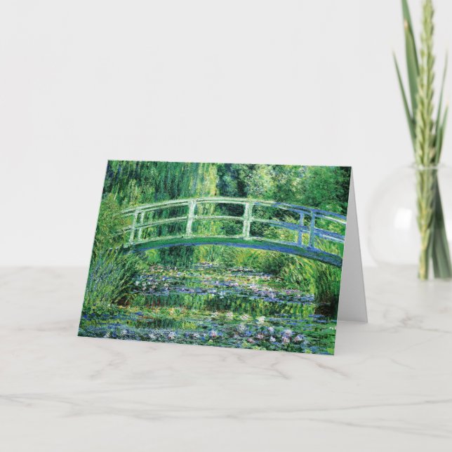 Waterlilies och japansk Bridge, Claude Monet Card Kort (Framsida)