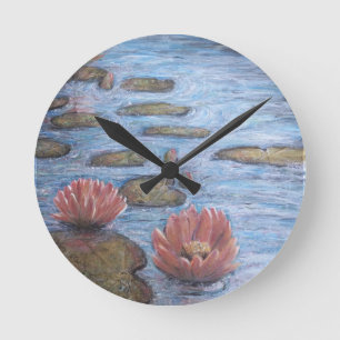 Waterlilies Rund Klocka