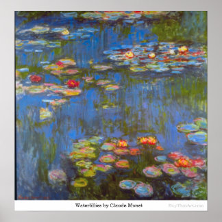 Waterlillies av Claude Monet Poster