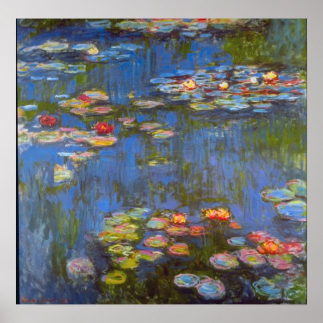 Waterlillies av Claude Monet Poster (Framsidan)